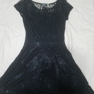 Sleek, lacy black dress